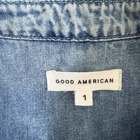 Good American Oversized Denim Shirt Sz 1 - Picture 6 of 9